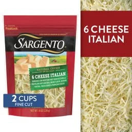 Sargento Cheese - Shredded Italian 6 Cheese 8.00 oz