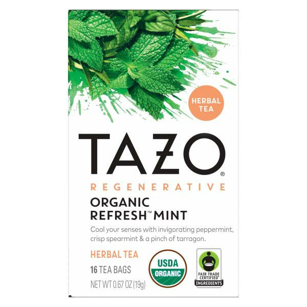 TAZO Tea Organic Herbal Tea Bags Refresh Mint 16 ct