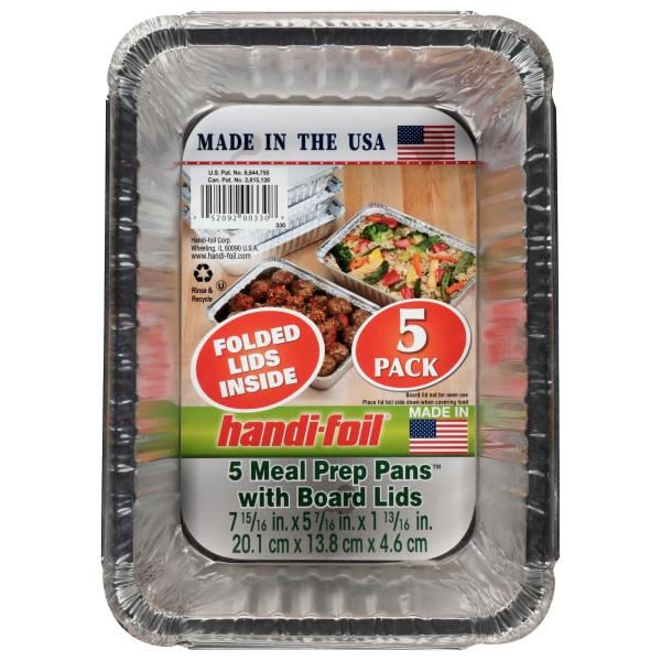 Handi-foil Meal Prep Pans with Board Lids 5 ct