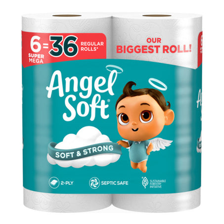 Angel Soft Mega Toilet Paper 6 ct
