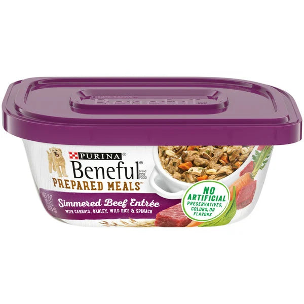 Purina Beneful Prepared Meals Simmered Beef Entrée Dog Food, 10 oz