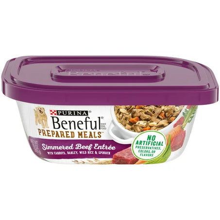 Purina Beneful Prepared Meals Simmered Beef Entrée Dog Food, 10 oz