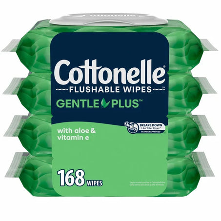 Cottonelle GentlePlus Flushable Wet Wipes with Aloe & Vitamin E 168 ct