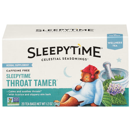 Celestial Seasonings Wellness Tea, Caffeine Free, Throat Tamer, Tea Bags