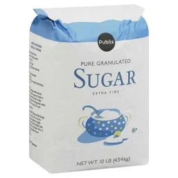 Publix Sugar, Pure Granulated, Extra Fine 10 lb