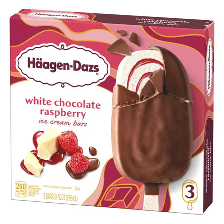 Haagen-Dazs White Chocolate Raspberry Ice Cream Bars 3 ct