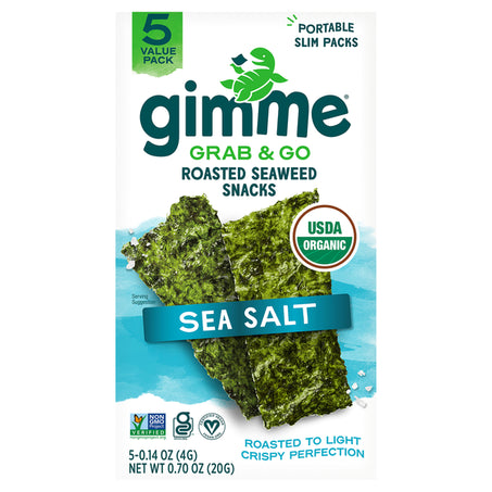 gimMe Seaweed Snacks, Roasted, Sea Salt, 5 Value Pack