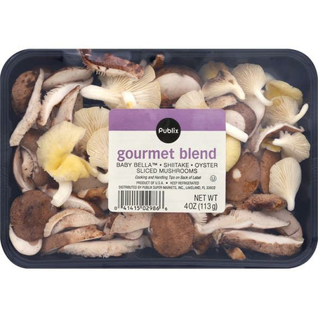 Publix Mushrooms, Gourmet Blend, Sliced