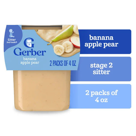 Gerber Bananas with Apples & Pears 2nd Foods 4 oz • 2 x 4 oz