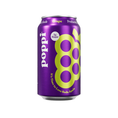 Poppi Prebiotic Soda, Grape 12 fl oz