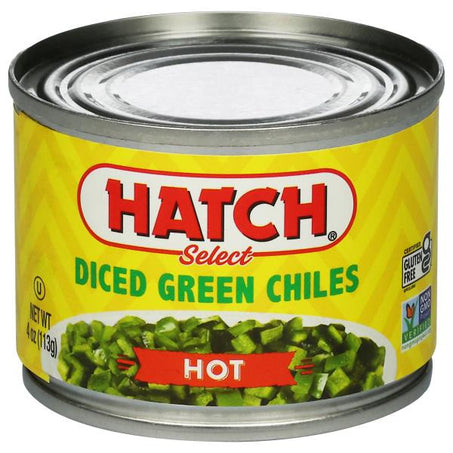 HATCH Green Chiles, Diced, Hot 4 oz