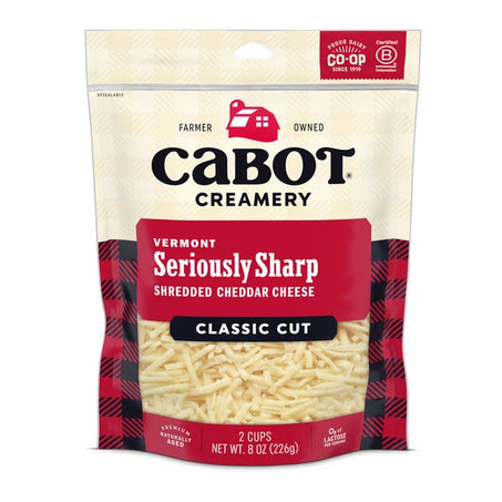 Cabot Seriously Sharp Shredded Cheddar Cheese, 8 oz