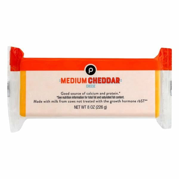 Publix Cheese, Medium Cheddar 8 oz