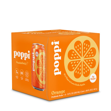 Poppi Prebiotic Soda Orange 4 x 12 fl oz