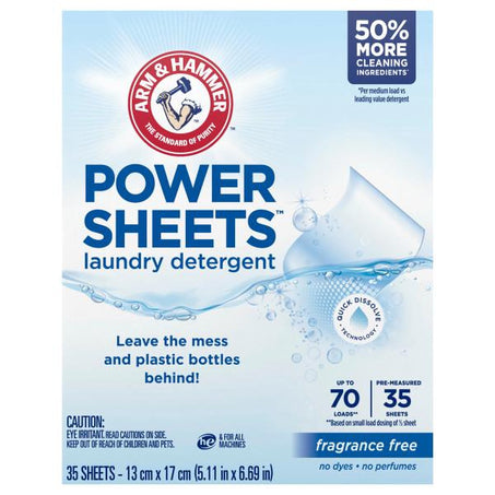 Arm & Hammer Power Sheets Laundry Detergent 35 ct Fragrance Free