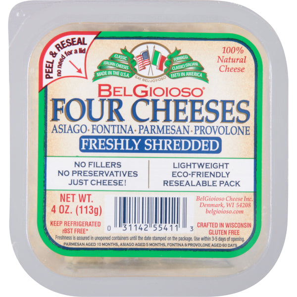 BelGioioso Four Cheeses, Freshly Shredded 4 oz