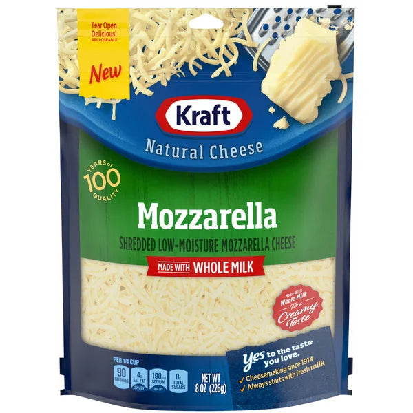 Kraft Mozzarella Shredded Cheese with Whole Milk 8 oz