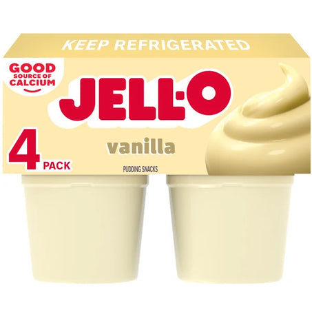 Jell-O Original Vanilla Refrigerated Pudding Cup Snacks • 4 x 3.88 oz
