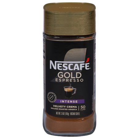 NESCAFÉ Coffee, Instant, Golden Roasted Arabica, Velvety Crema, Intense 3.5 oz