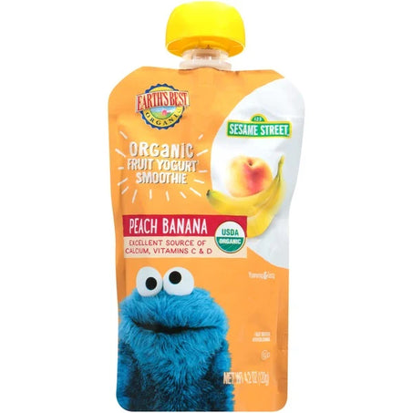 Earth's Best Sesame Street Peach Banana Organic Fruit Yogurt Smoothie