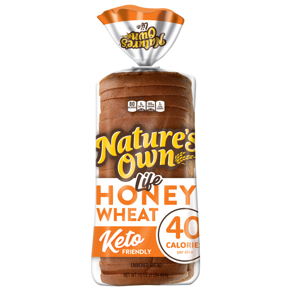 Nature's Own Bread, Enriched, Keto Friendly, Honey Wheat