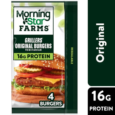 Morning Star Farms Veggie Burgers Grillers Original, Vegetarian Meat, 9 oz, 4 Count