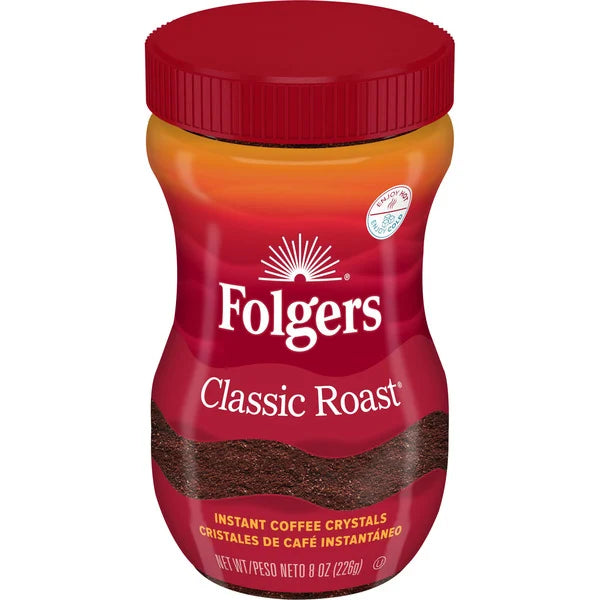 Folgers Classic Roast Instant Coffee, 8 Oz. Jar 8 oz