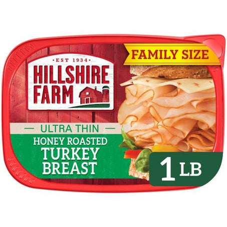 Hillshire Farm Ultra Thin Sliced Deli Lunch Meat, Honey Roasted Turkey Breast 1 lb