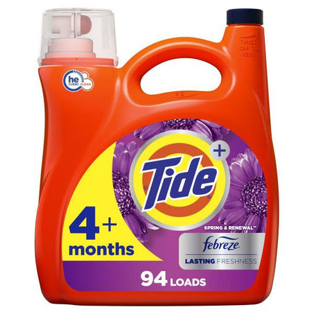 Tide Plus Febreze Freshness Spring & Renewal HE Turbo Clean Liquid Laundry Detergent 132 fl oz