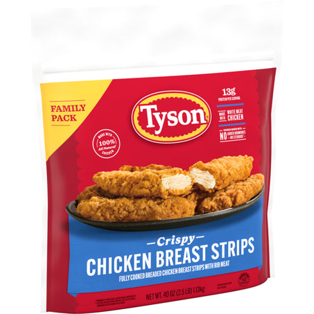 Tyson Frozen Crispy Chicken Breast Strips Family Pack