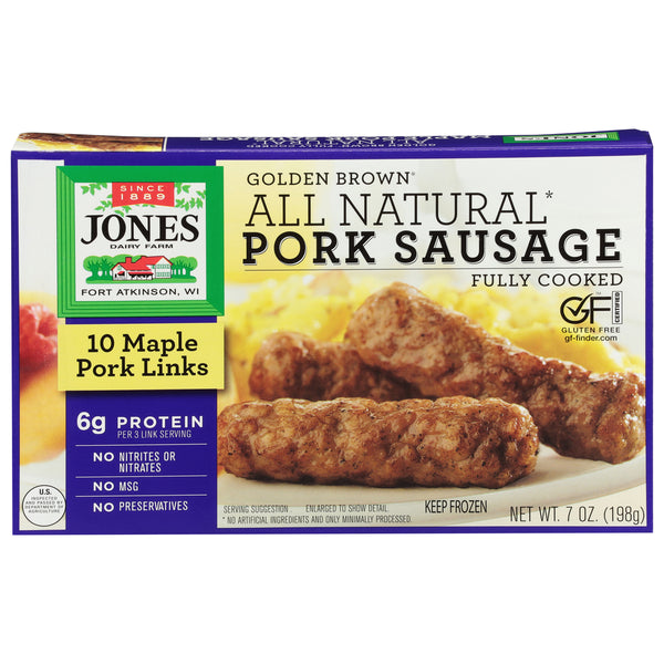 Jones Dairy Farm Pork Sausage Links, Maple, Golden Brown 10 ct