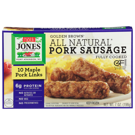Jones Dairy Farm Pork Sausage Links, Maple, Golden Brown 10 ct