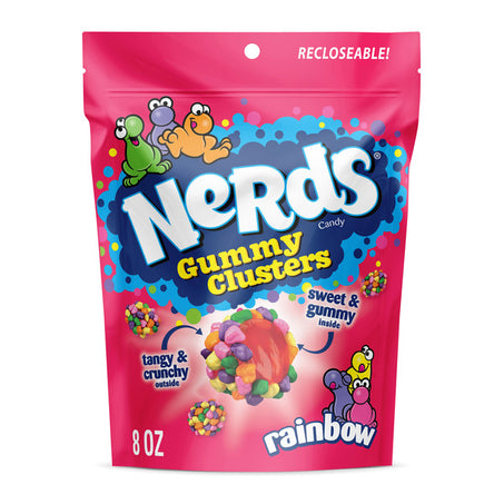 NERDS Gummy Clusters Candy Rainbow Crunchy And Gummy