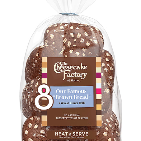 The Cheesecake Factory At Home Famous "Brown Bread", 8 count, Wheat Dinner Rolls
