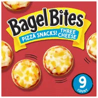 Bagel Bites Three Cheese Mini Pizza Bagel Frozen Food Snacks 9 count