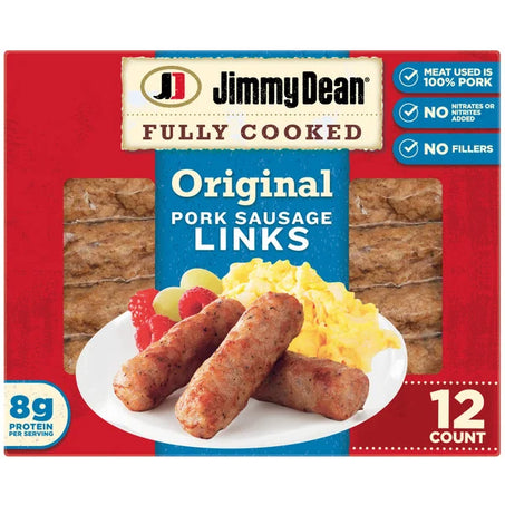 Jimmy Dean Fully Cooked Original Pork Breakfast Sausage Links 12 ct