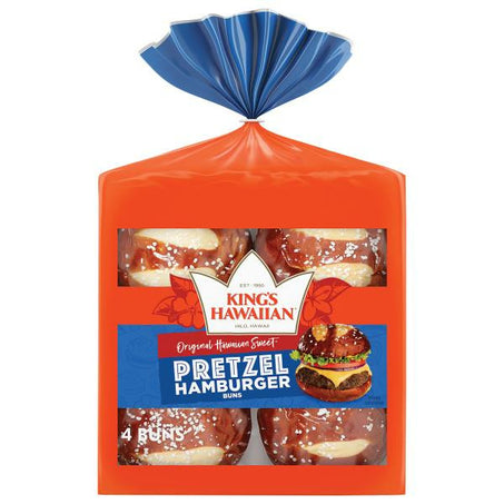 King's Hawaiian Original Hawaiian Sweet Pretzel Hamburger Buns 4PK