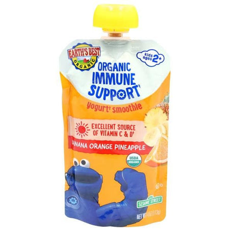 Earth's Best Yogurt Smoothie, Organic, Immune Support, Banana Orange Pineapple, Kids Ages 2+
