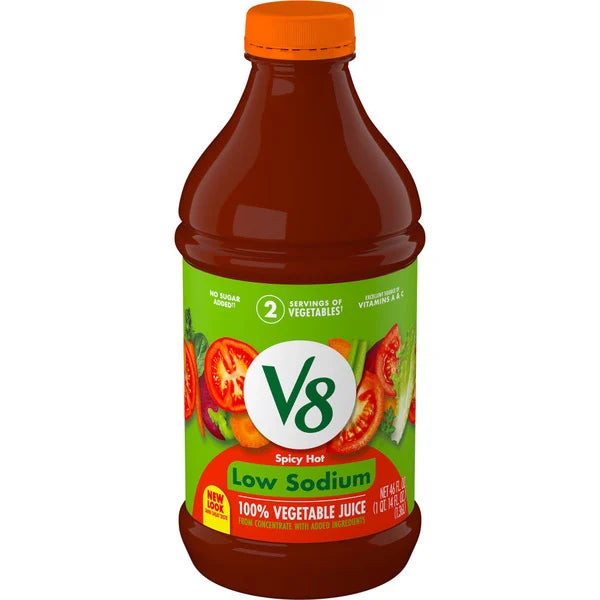 V8 Spicy Hot Low Sodium 100% Vegetable Juice 46 fl oz