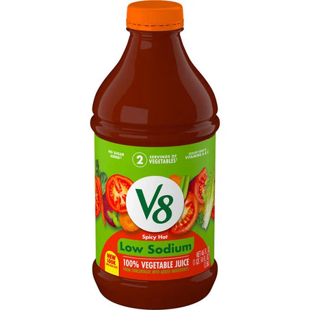 V8 Spicy Hot Low Sodium 100% Vegetable Juice 46 fl oz