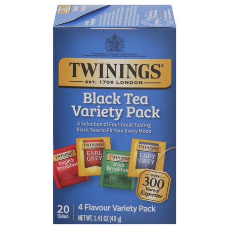 Twinings Black Tea, 4 Flavour, Variety Pack, Bags 20 ct