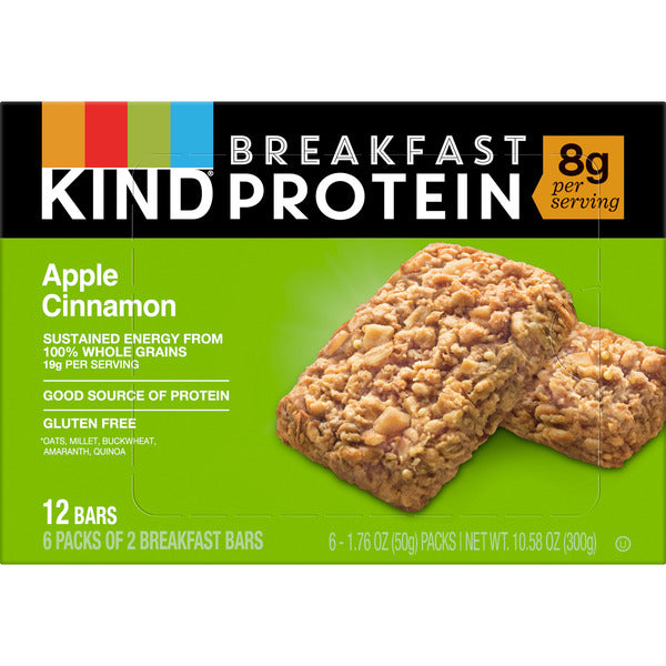 KIND Gluten Free, Apple Cinnamon, Breakfast Protein Bars, 6-Count