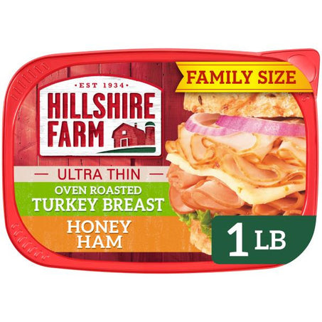 Hillshire Farm Ultra Thin Sliced Deli Lunch Meat, Turkey Breast & Ham 1 lb
