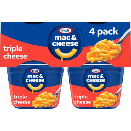 Kraft Triple Cheese Mac & Cheese Easy Microwavable Dinner • 4 x 8.2 oz