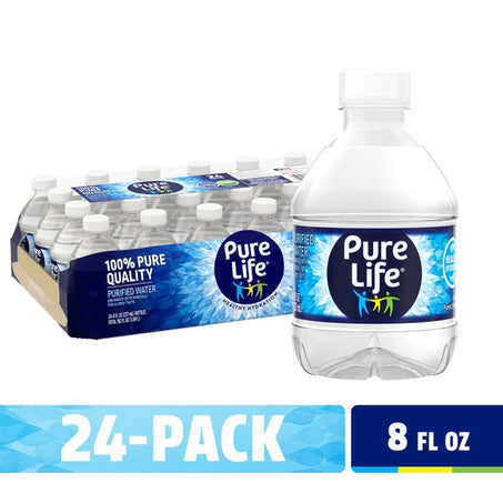 PURE LIFE Purified Water, 24 Pack 8 fl oz