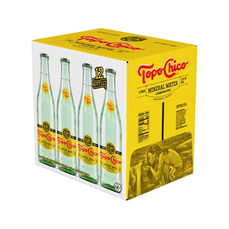 Topo Chico Sparkling Mineral Water Glass Bottles 12 x 12 fl oz