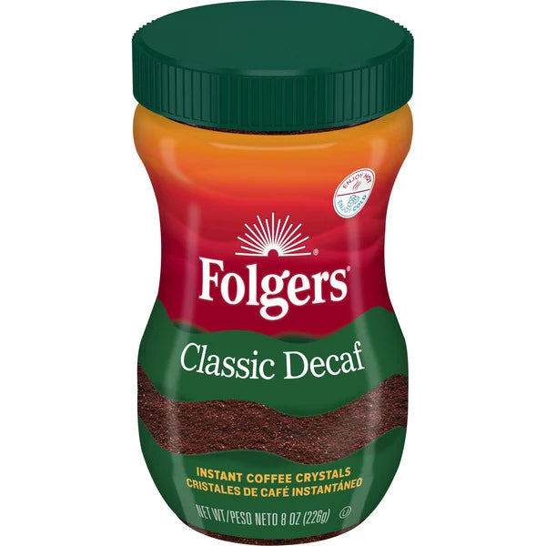 Folgers Classic Decaf Instant Coffee, 8 Oz. Jar 8 oz