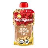 Happy Baby Organics Organics Clearly Crafted Stage 2 Bananas, Raspberries & Oats