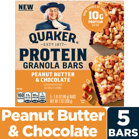 Quaker Protein Granola Bars, Peanut Butter & Chocolate