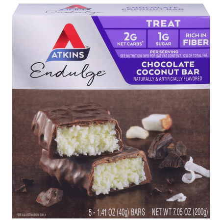 Atkins Treat, Chocolate Coconut Bar 5 ct
